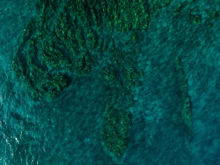 the top view of a couple of boats traveling in the water