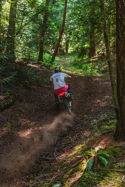 a person on a dirt bike making a sharp turn