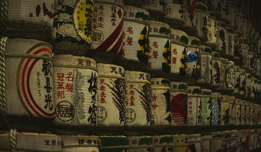 various cans stacked on top of each other