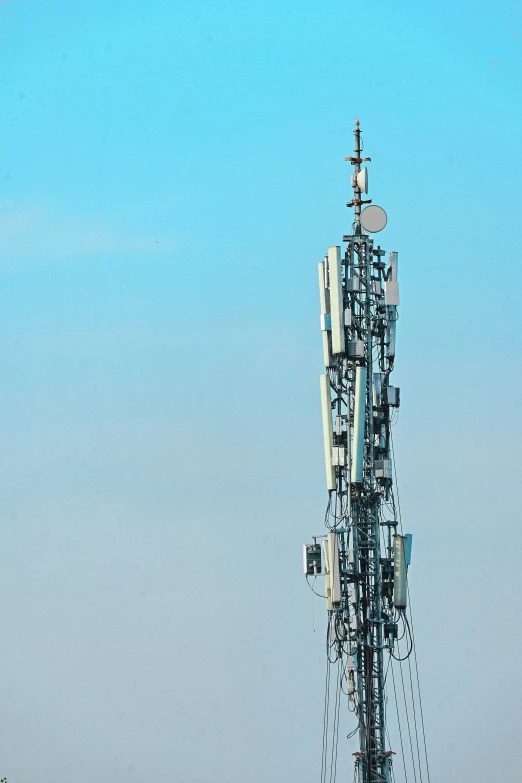 a tower that has many cell phones on top