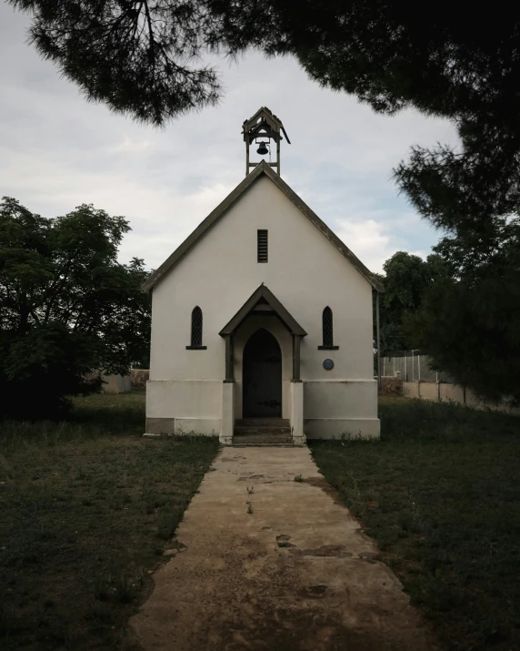 a church with a bell tower on it