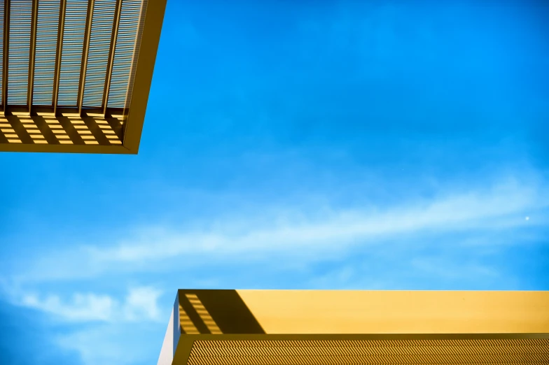 the shadow of a building from the bottom up