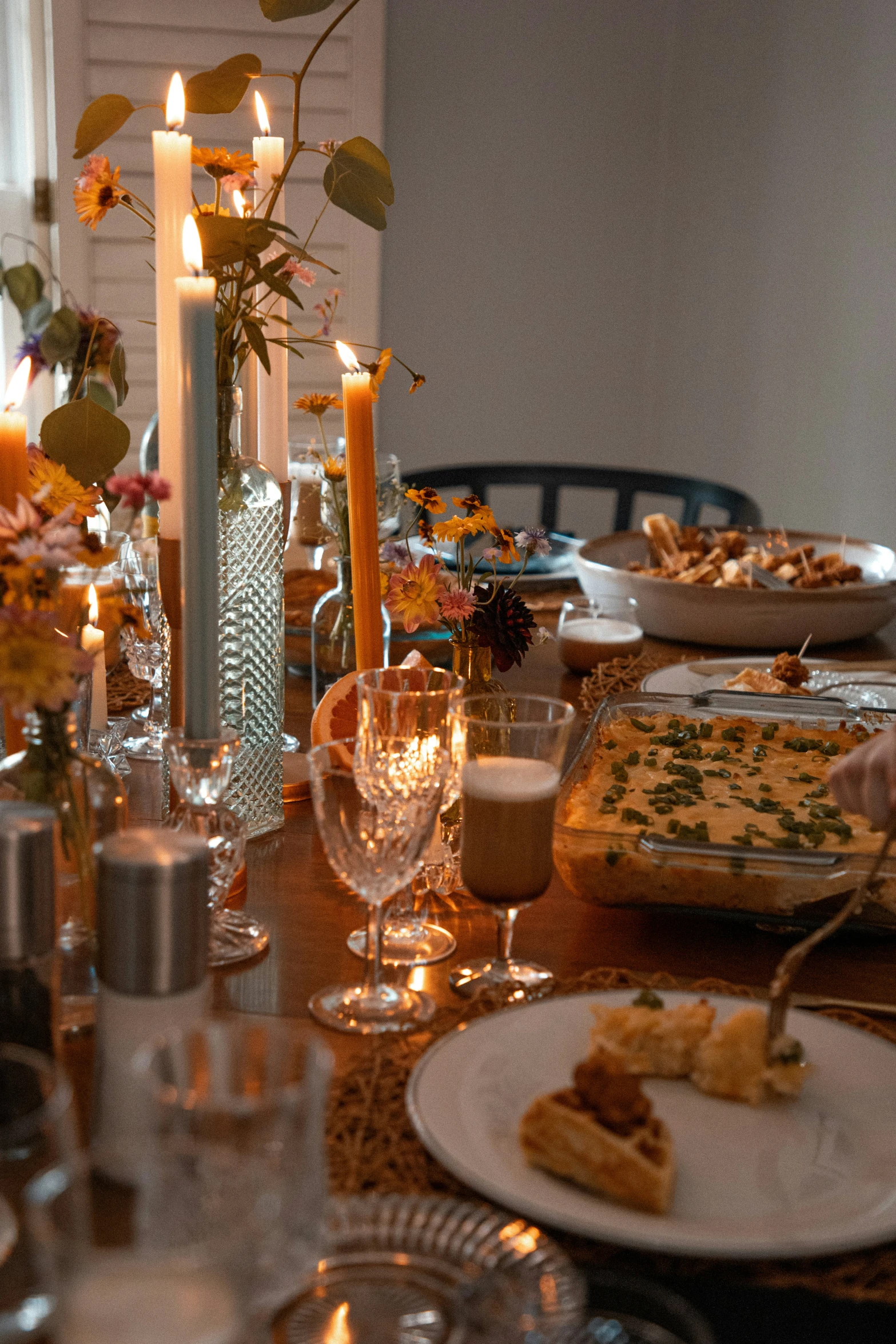 a large group of food on a table