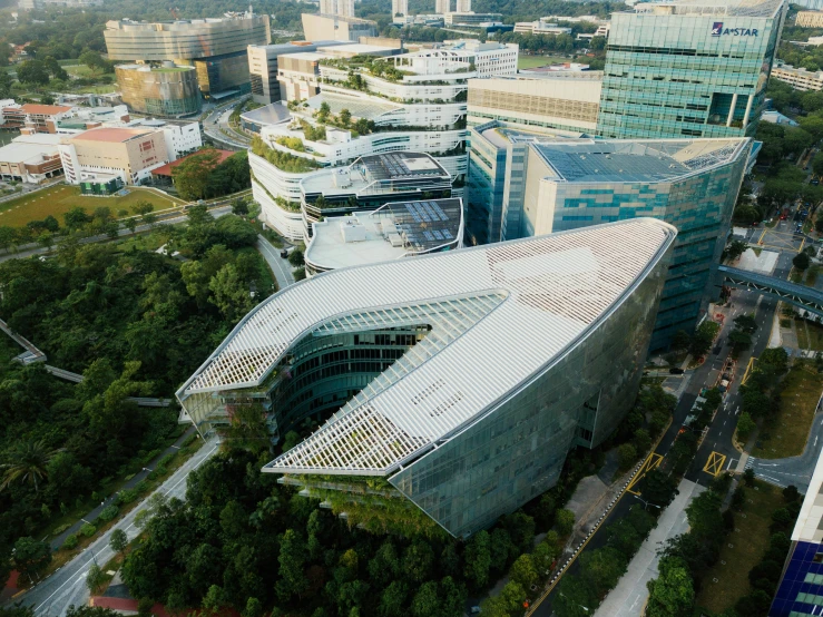 a picture of an aerial s of a building