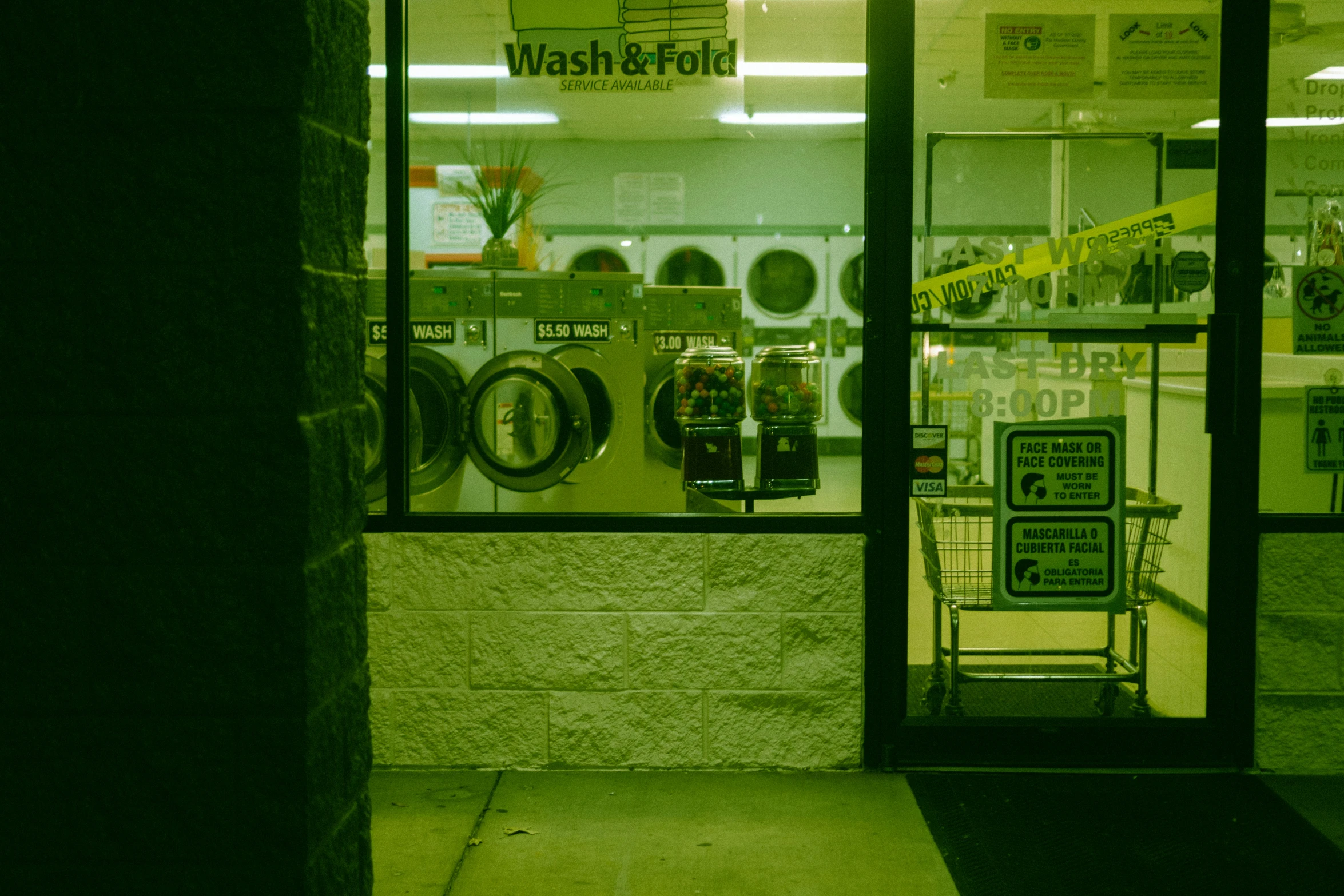 a store window in a store with signs on the windows