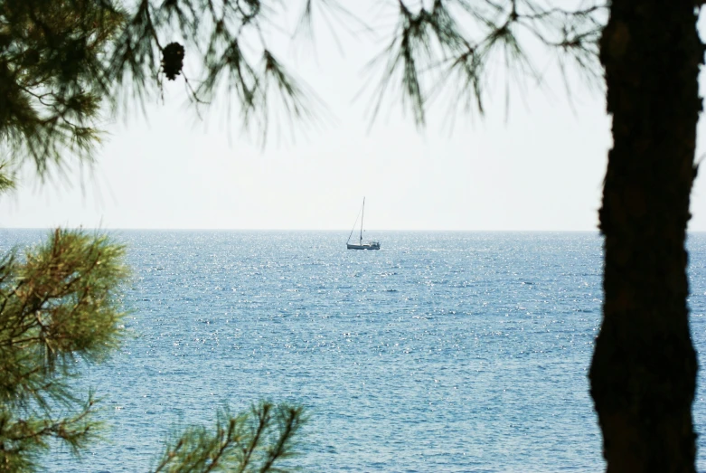 a small boat out on the open water