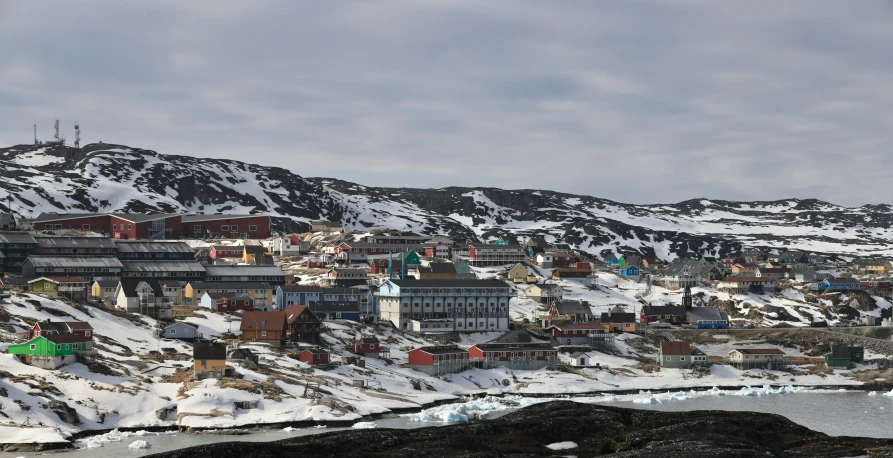 a town that has a lot of snow on it