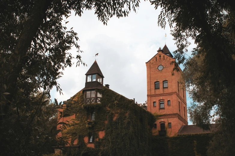 a castle like building with a clock tower on top