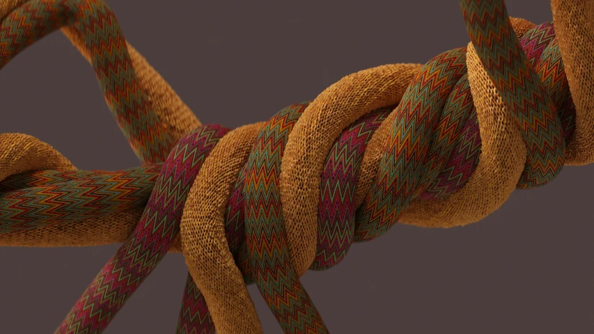 an intricate knot made up of several different colors