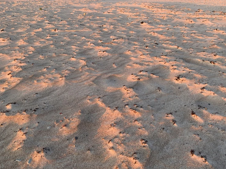 some sand and the sand is brown and pink