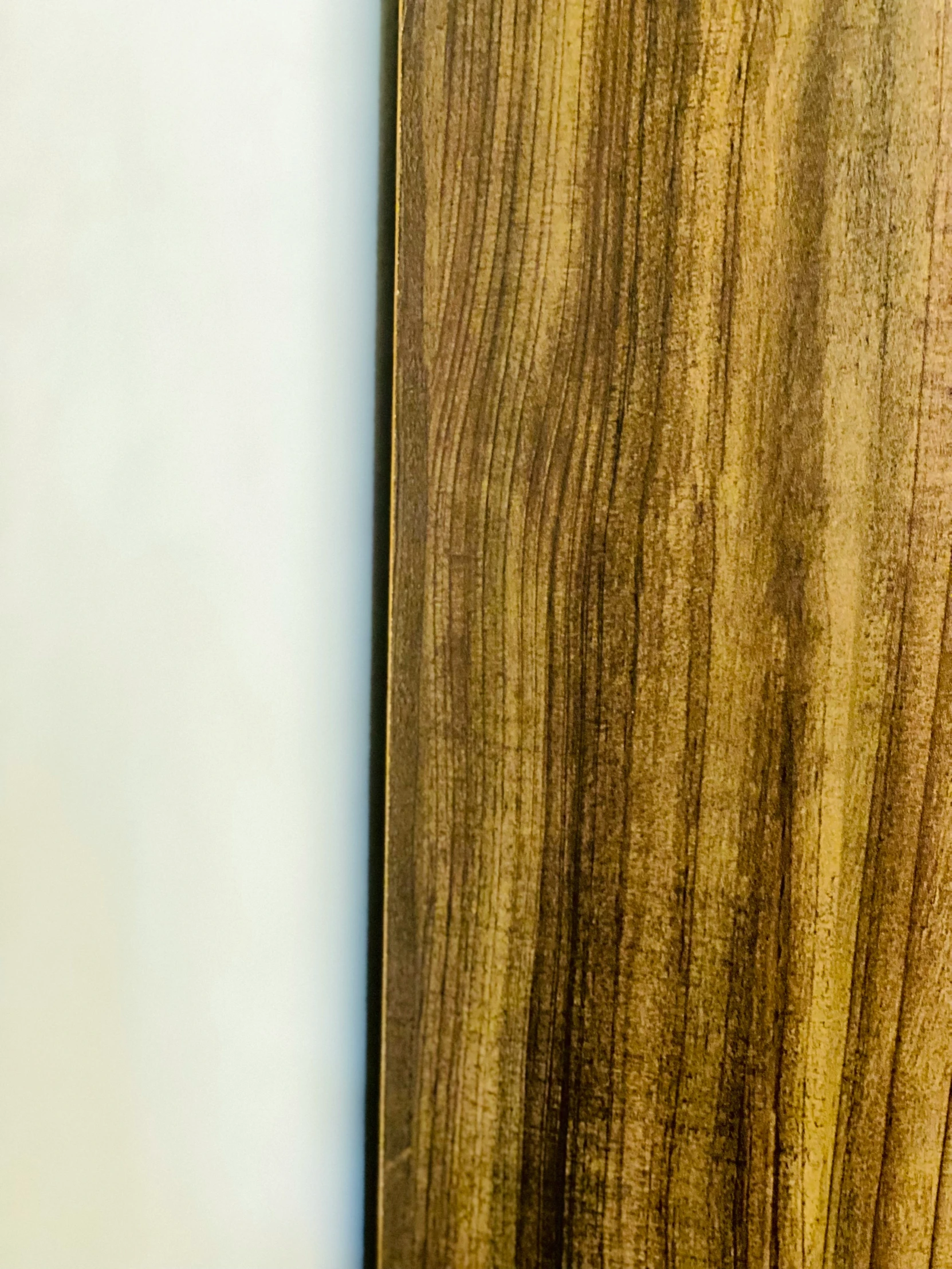 closeup of a wood grain board with a white background