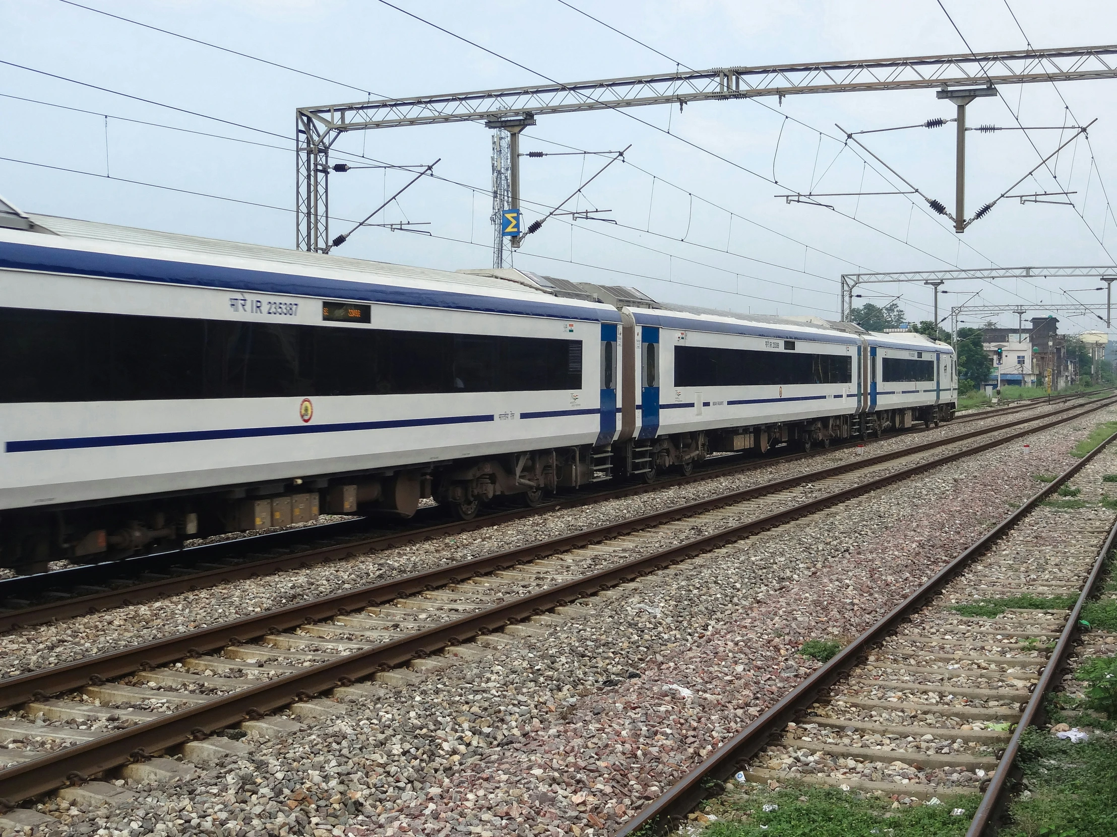 a train passing by an electrical subpannel