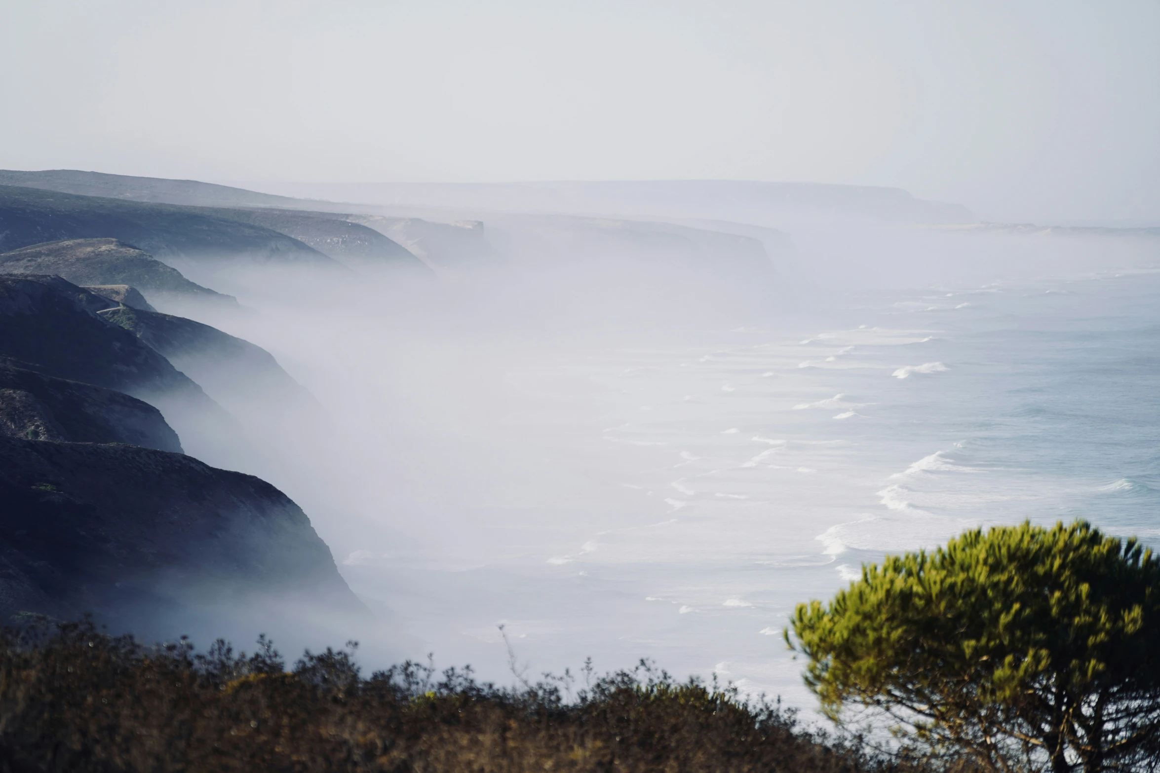 a view from an area with waves on it