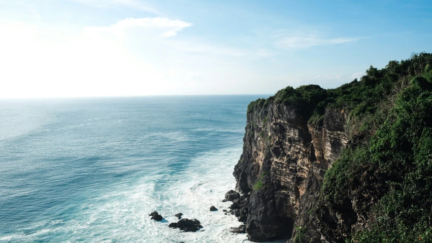 the water that is near to some cliffs