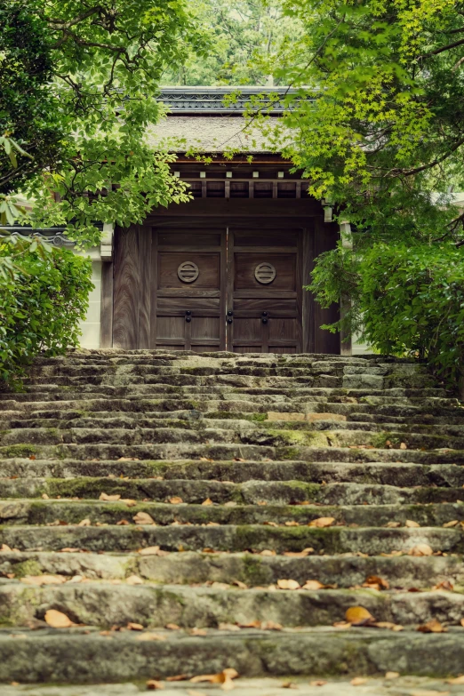 the stairs leading up to the top of a building