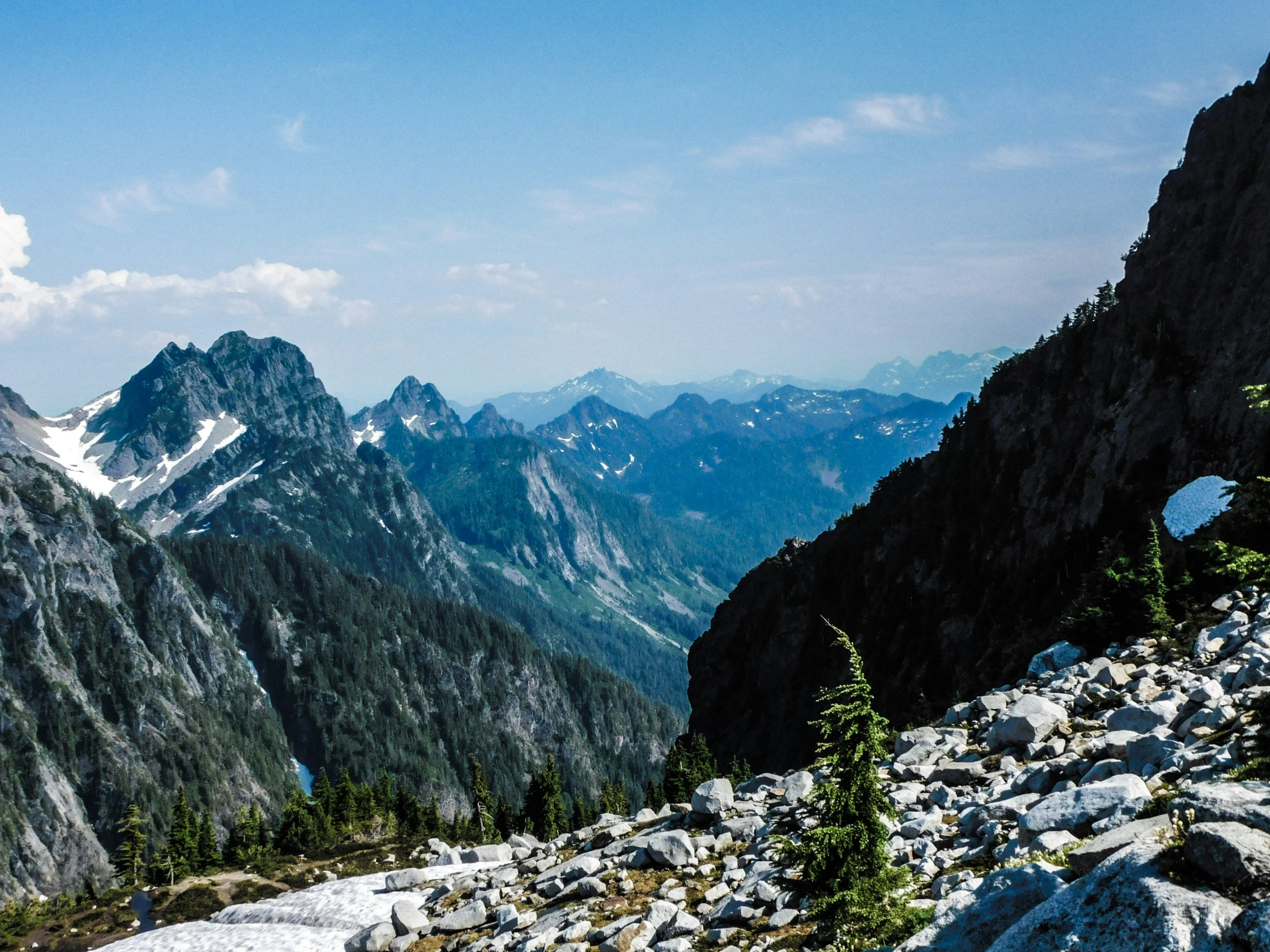 the mountain ridge looks like it has a lot of mountains in it