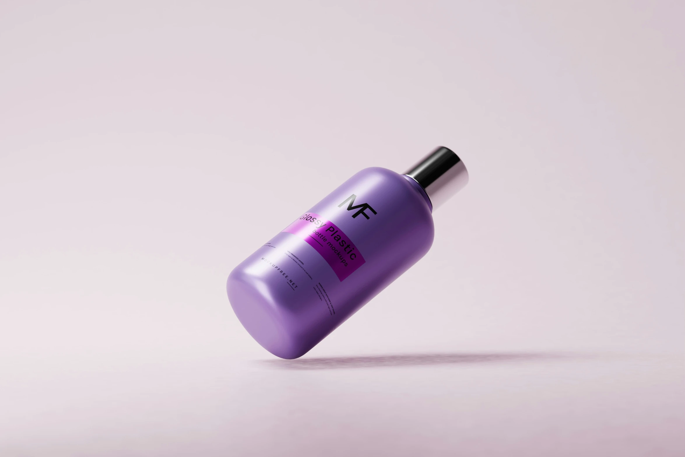 a bottle of hair products with a white and purple design