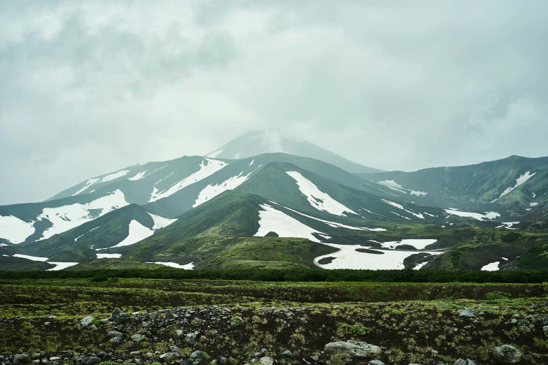 the snow capped mountain is seen from the plains