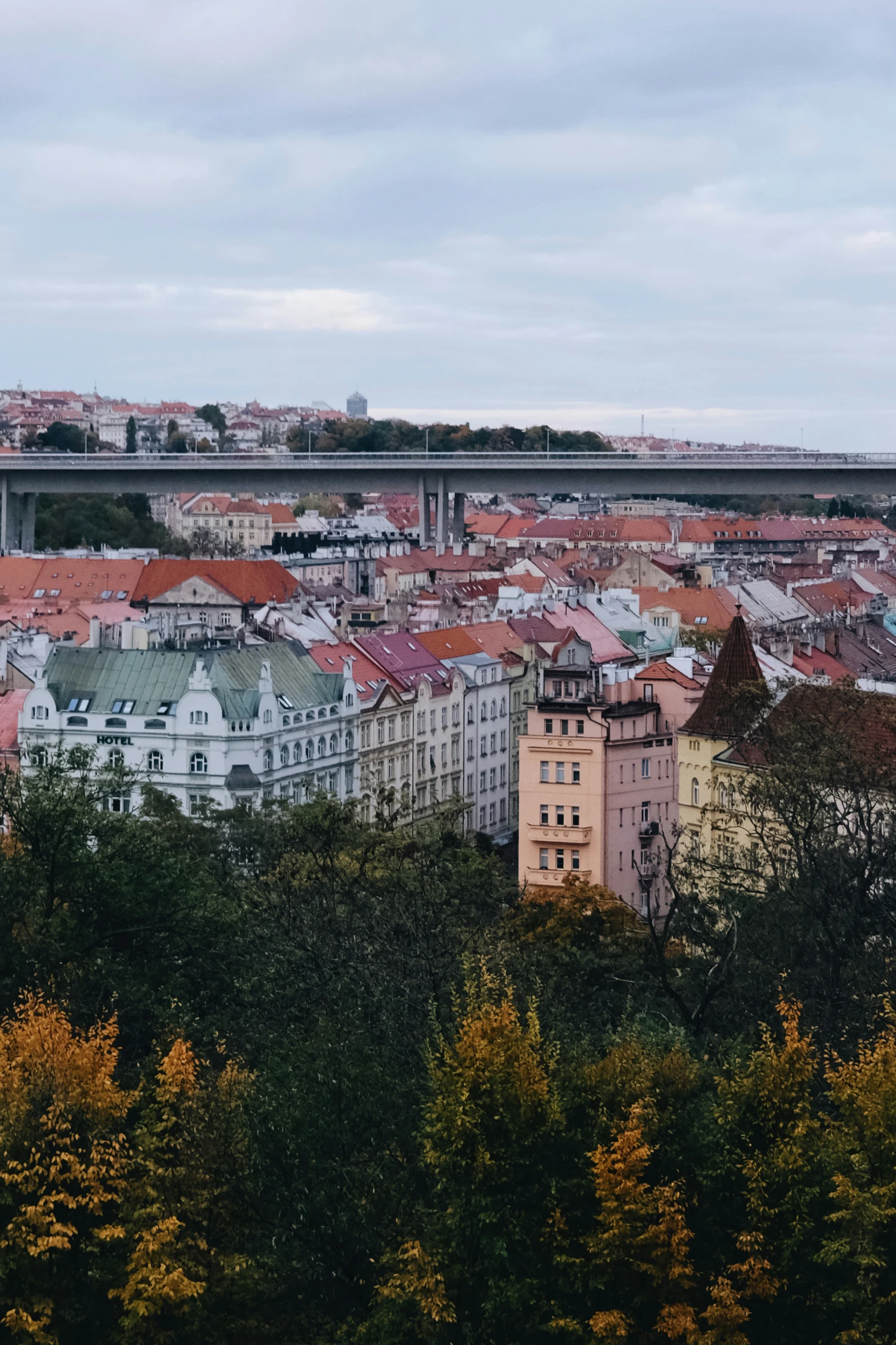 a view of a city from an overlook point