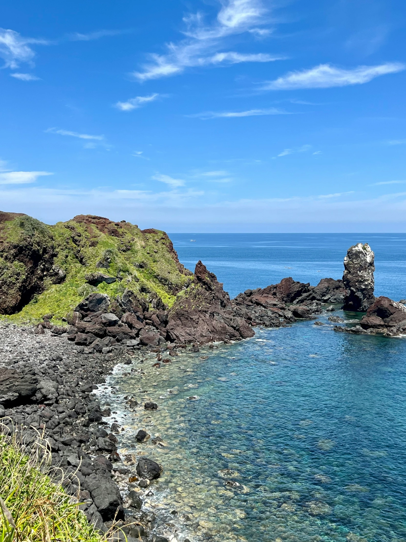 a large body of water sitting on top of a rocky shore