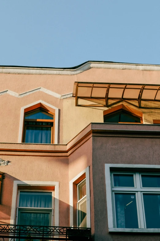 a view of a few windows outside a building