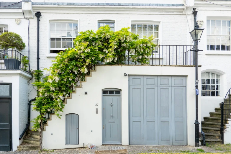 white building with green plants on the top