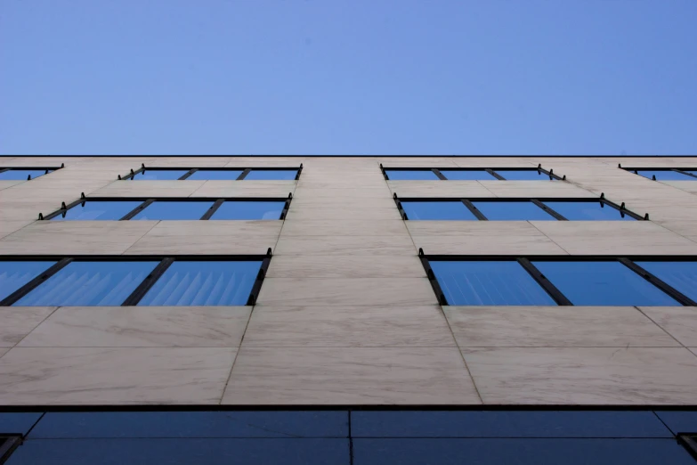 looking up at the side of a high rise building