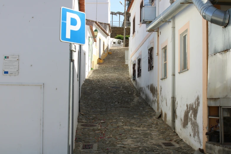 there is a blue sign that shows you where to park