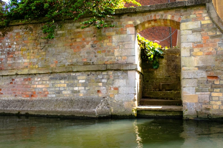 a wall that has been placed over to the water