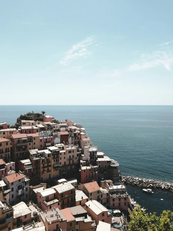 a city along the water in front of the ocean