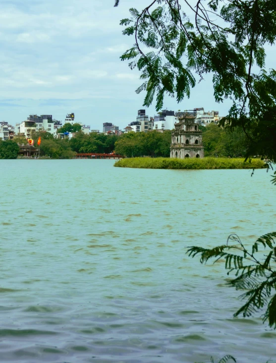 the calm lake with no one on it