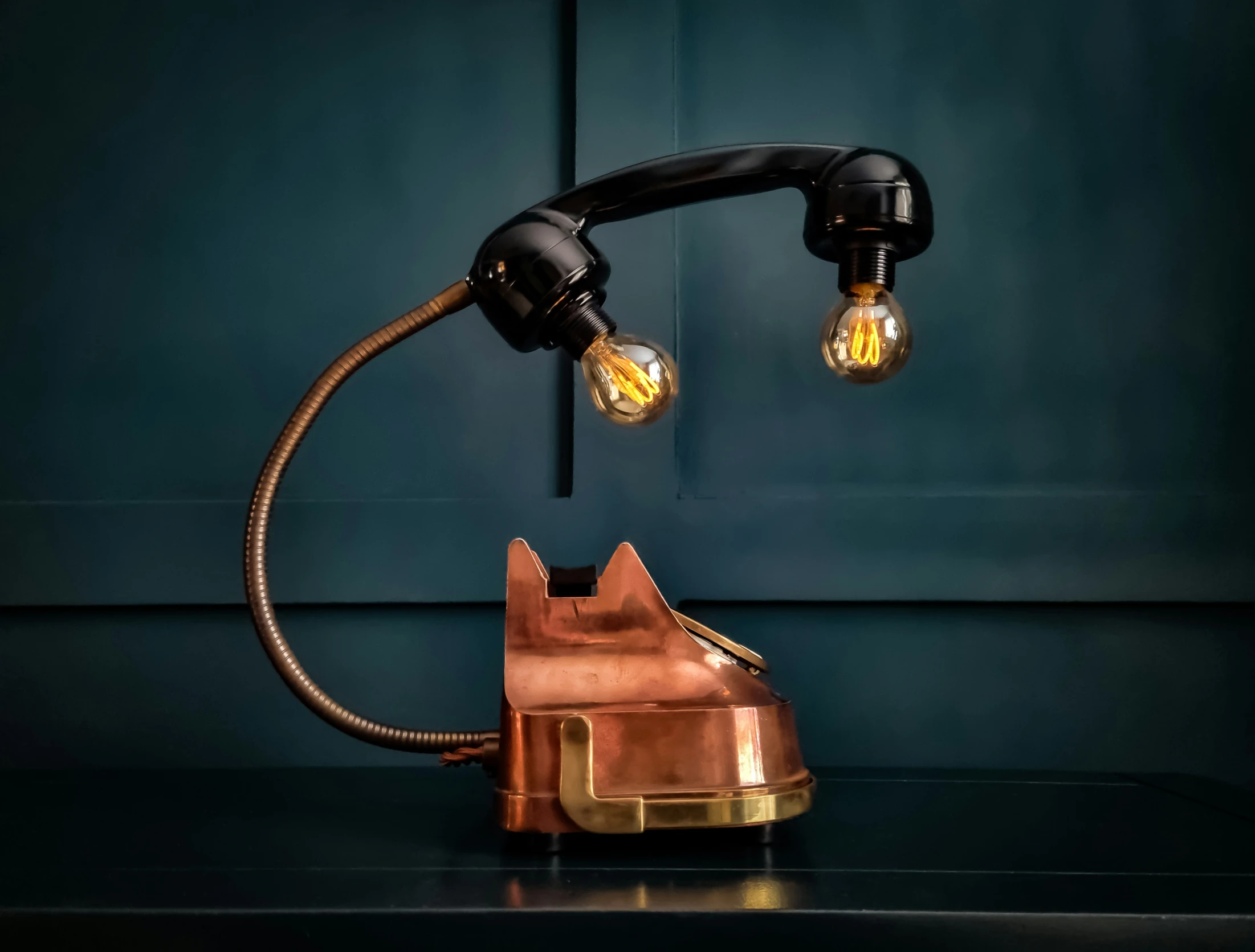 the copper cat lamp is a lovely touch for any animal in this house