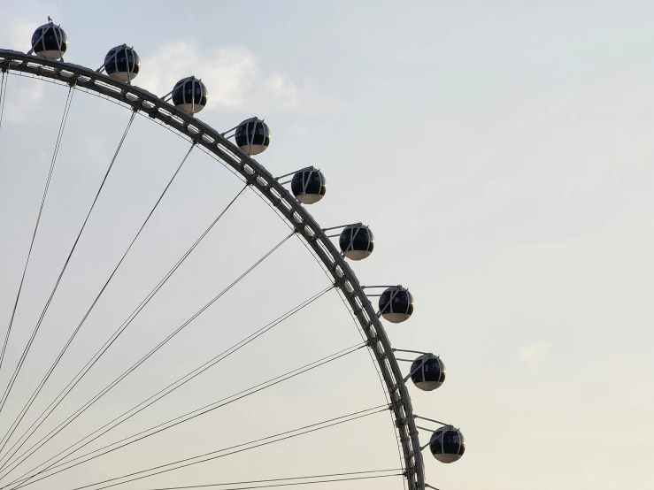 a large ferris wheel sitting next to tall buildings