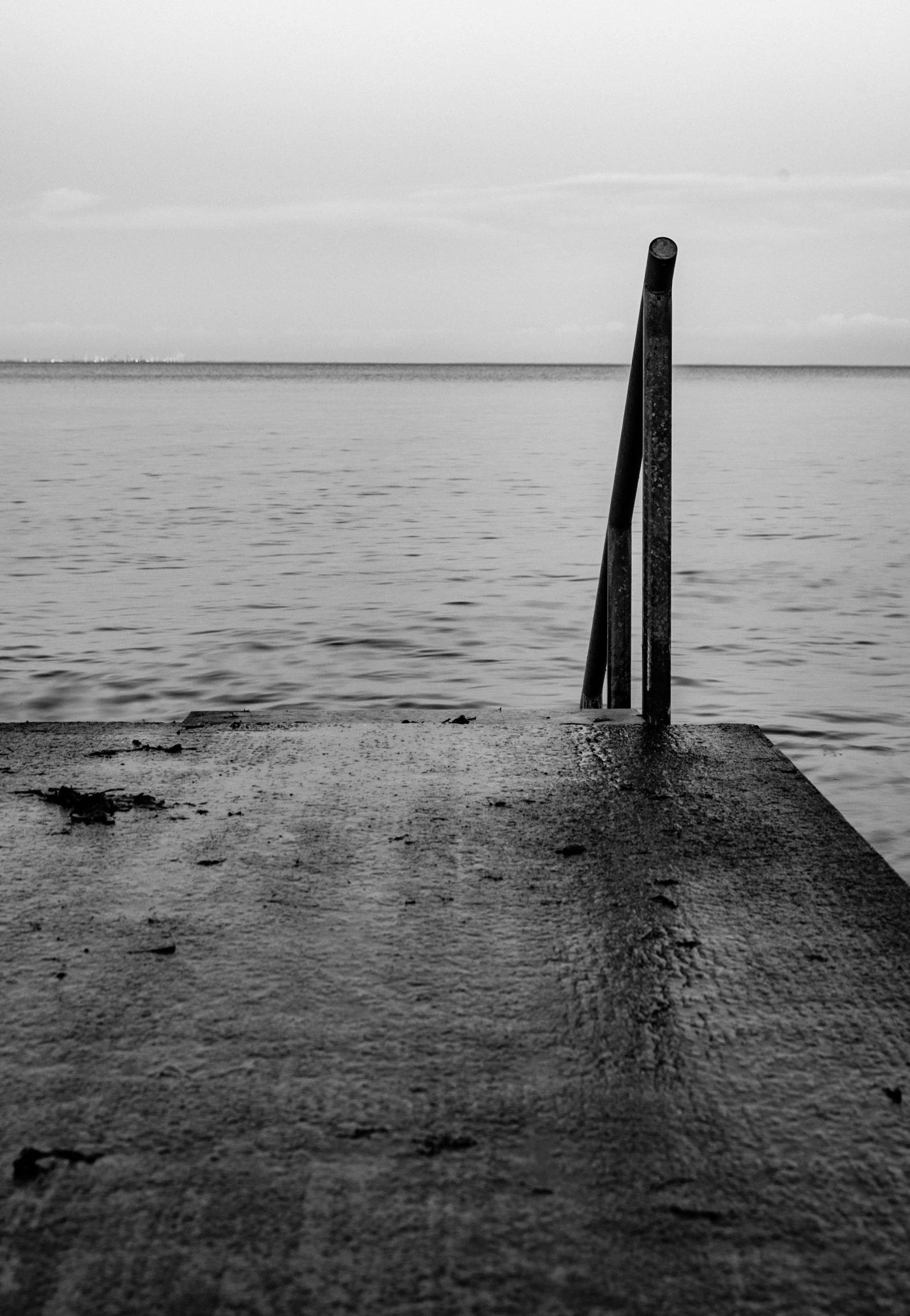 the dock is covered in very low water