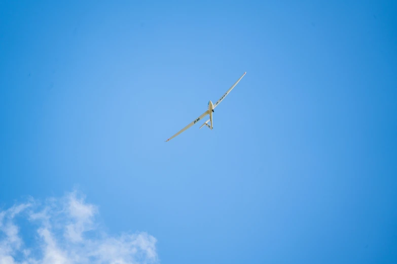 an airplane flying in a clear blue sky