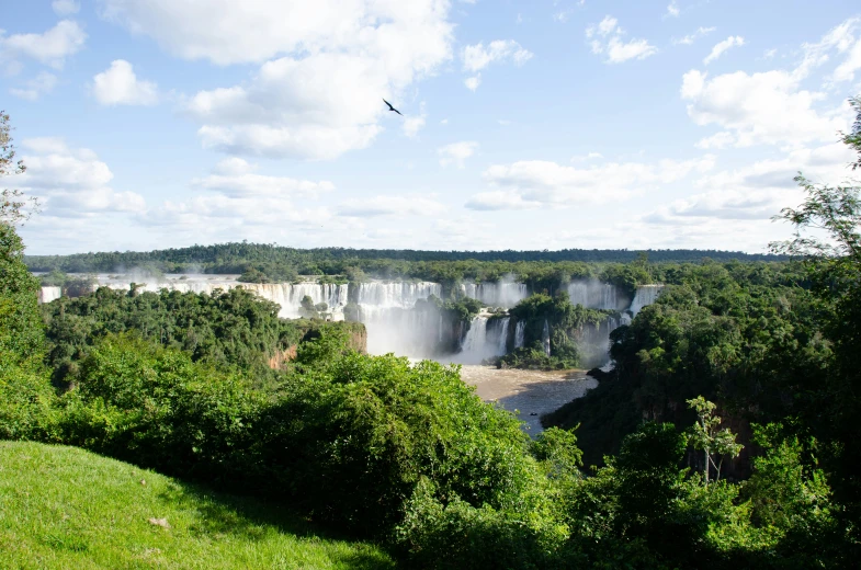 the view of waterfalls and birds is almost far away