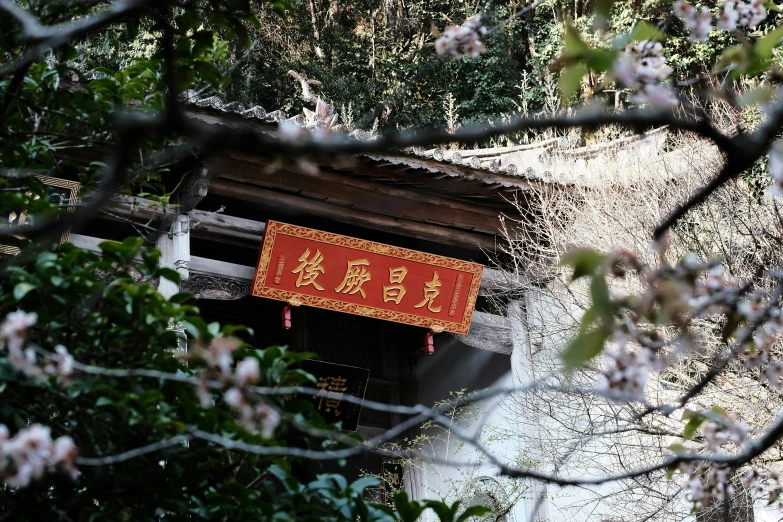 an asian street sign with japanese writing in a city