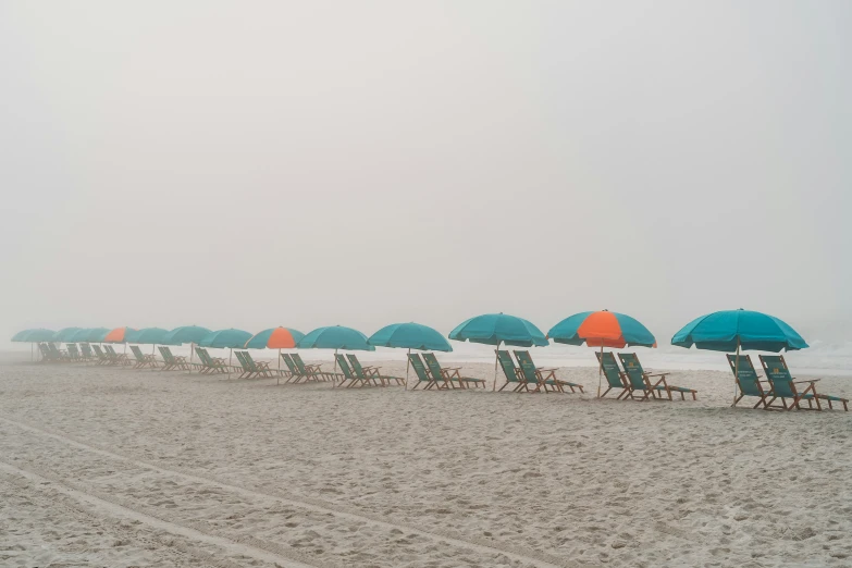 an image of many beach chairs and umbrellas