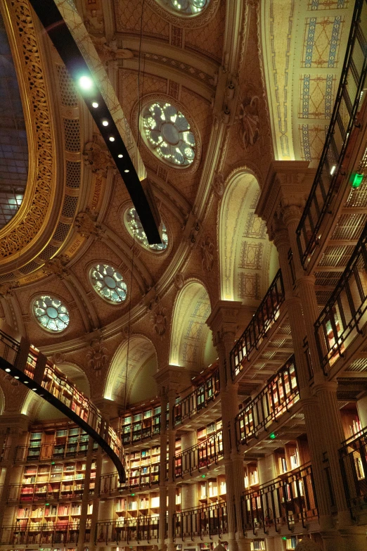 an ornately designed book room at a liry