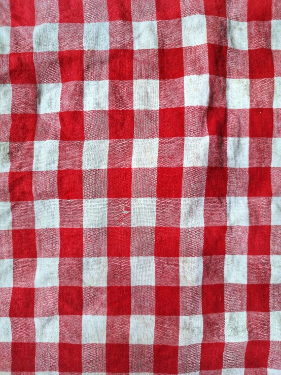 a red and white checkered cloth background