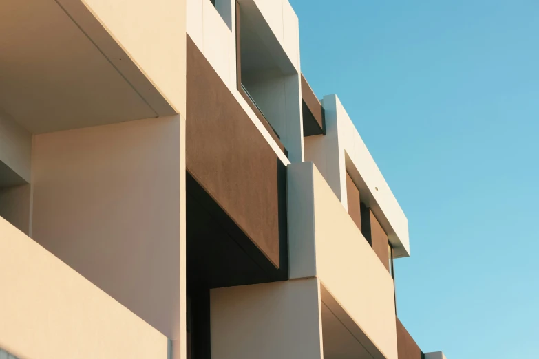 a building with several balconies on each corner