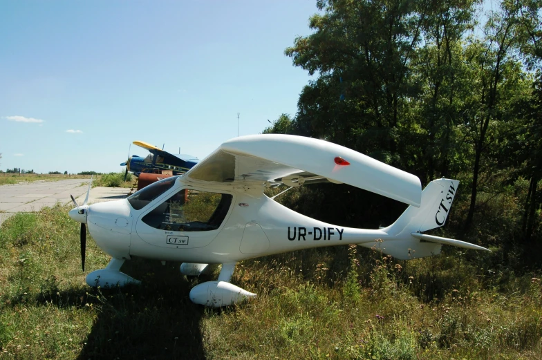 an airplane with the propellers still on the ground