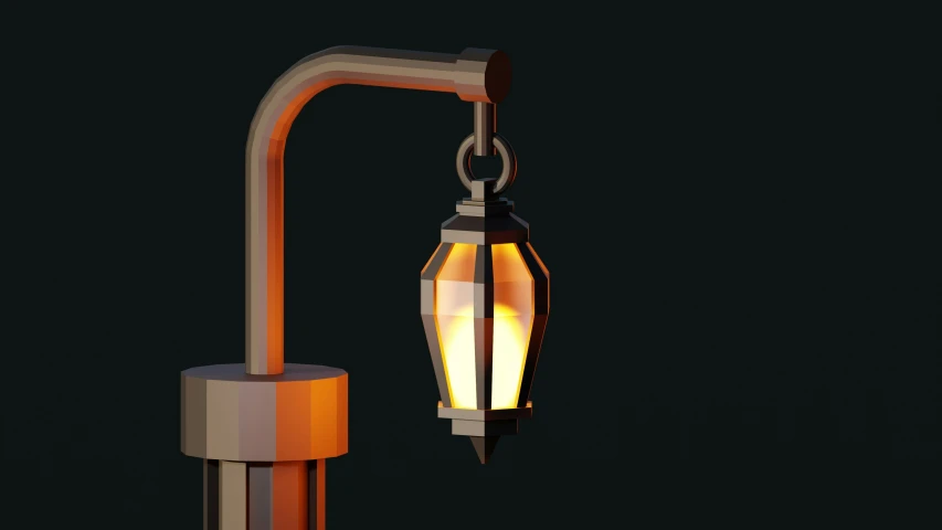 an illustration of a lamp next to a black background