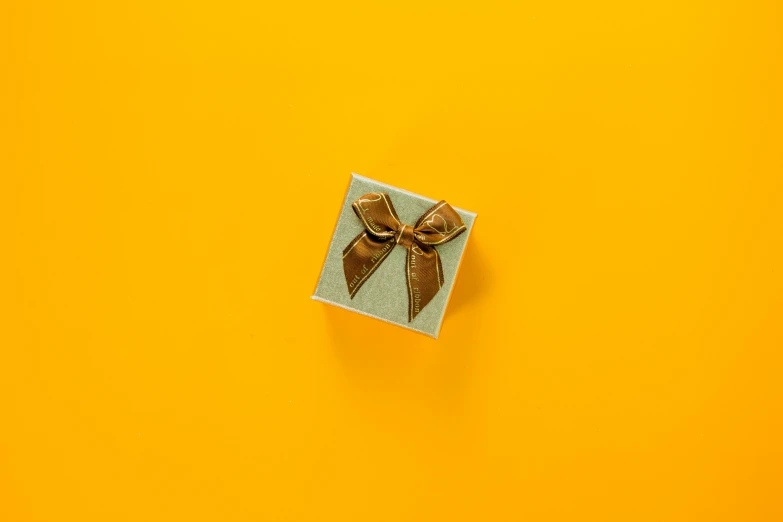 a white box with a bow on it