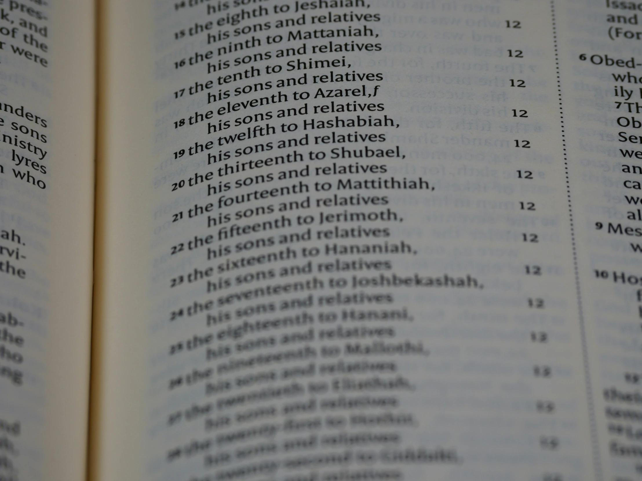 closeup of the bible open to prove words