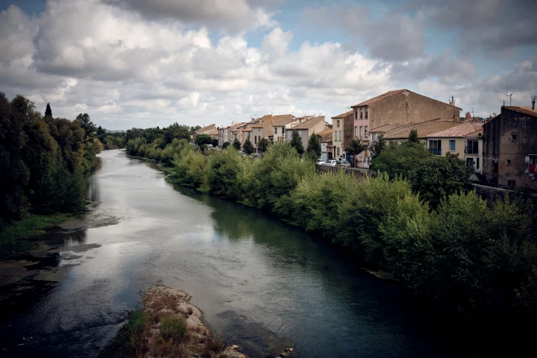 there is a small river running through the town