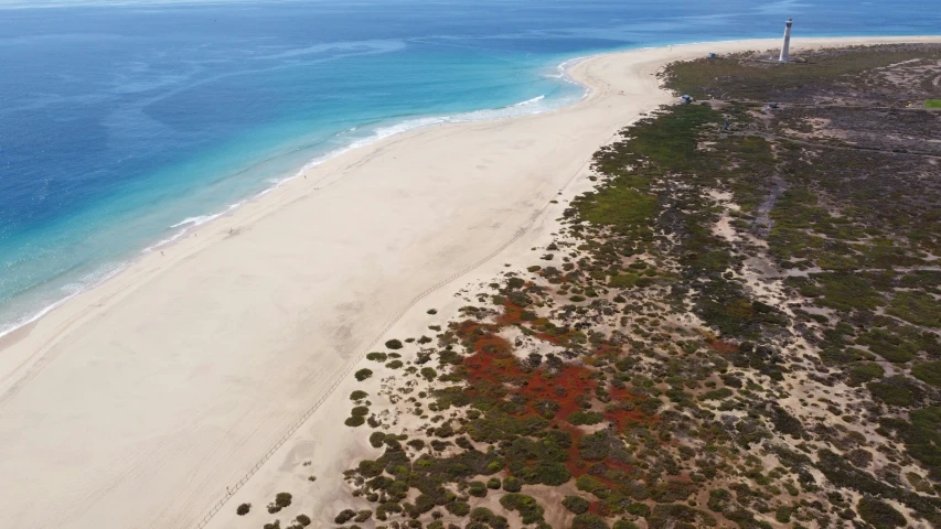 an aerial view of an island and the ocean