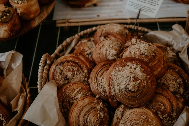 bread and pastries in an open oven