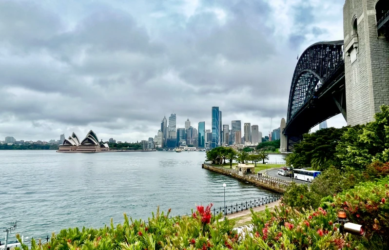 a view of sydney, australia with the opera on the far bank