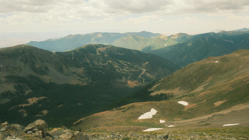 mountains that have snow in them and some rocks